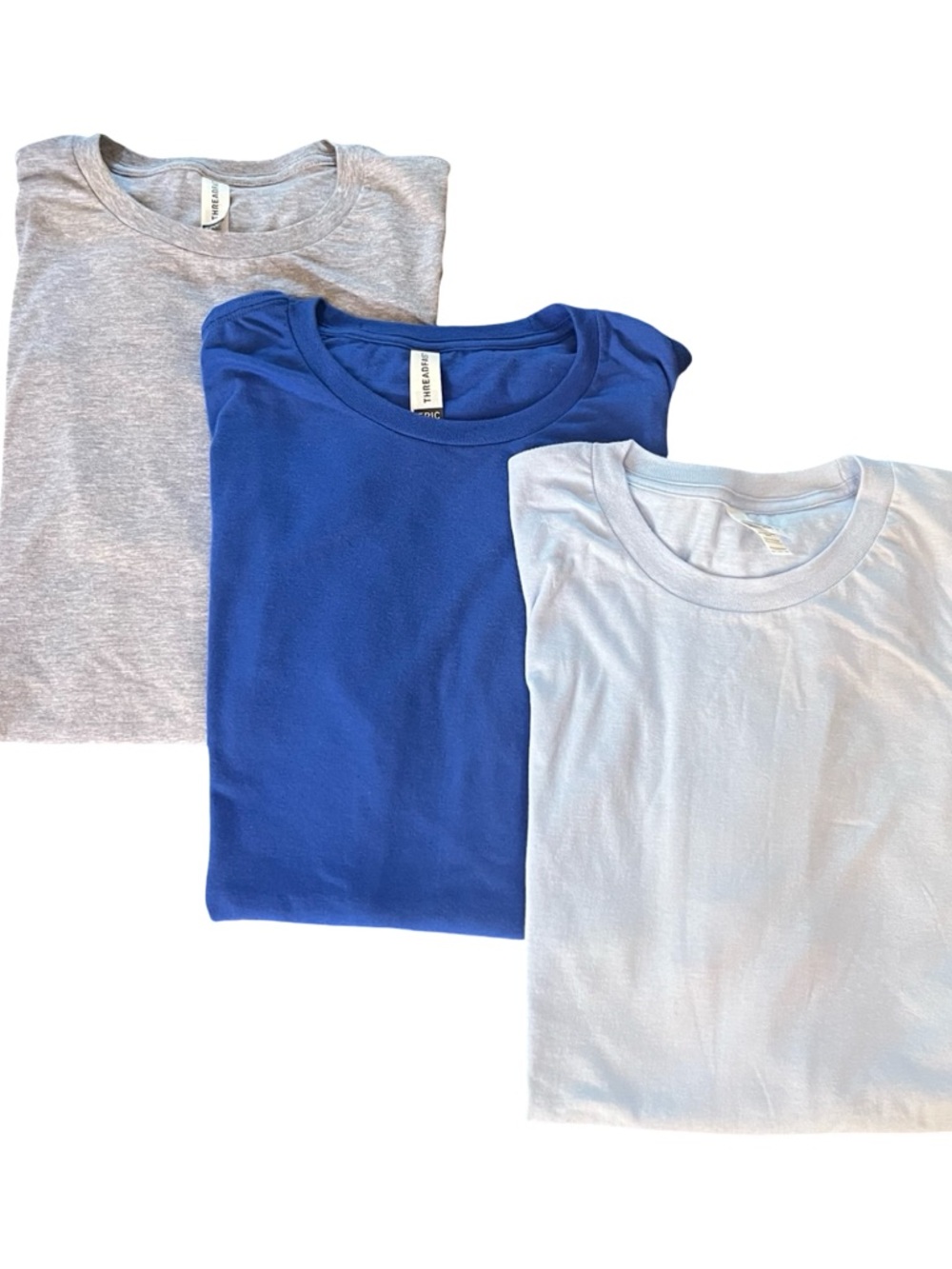 Threadfast American Apparel Tee Bundle XL 3 Pack Blue Gray Soft NEW